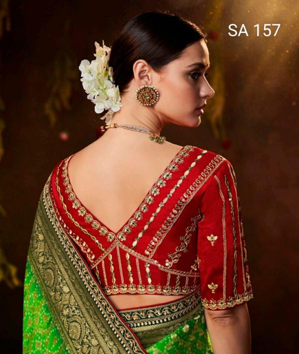 Kimora Sindhuri Bandhej Embroidery Saree Collection